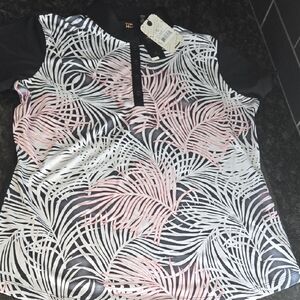 Elegant Black and Pink Women's Button Down Shirt